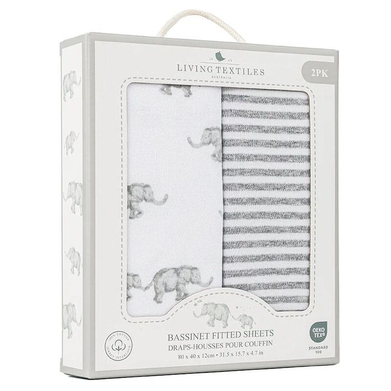 Living Textiles 2-Pack Jersey Bassinet Fitted Sheet image number 0